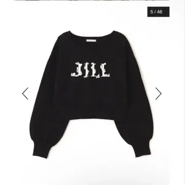 JILLSTUART 로고 자카드 비쥬 니트