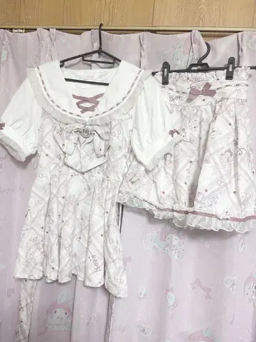 LIZLISA 베어 패턴 반팔 셋업