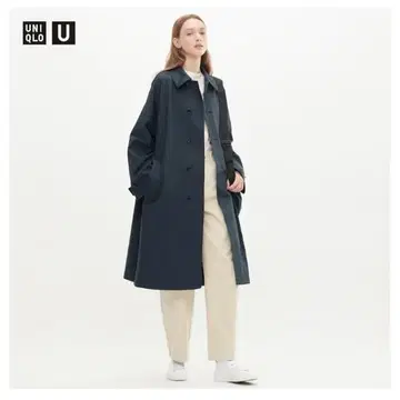 [ 유니클로 U Uniqlo U ] 스텐 칼라 롱 코트 네이비