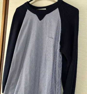 sacai luck 이소재 도킹 다크 네이비 파이핑 디자인 원피스