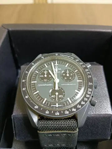 새상품급. OMEGA x Swatch 스피드 마스터 크로노그래프 손목시계