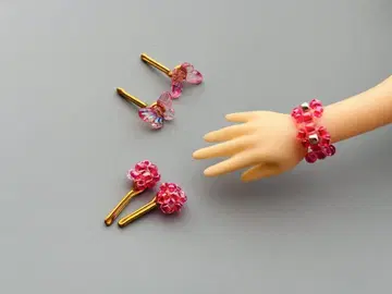 귀걸이 팔찌 세트 32 핸드메이드 22cm 인형