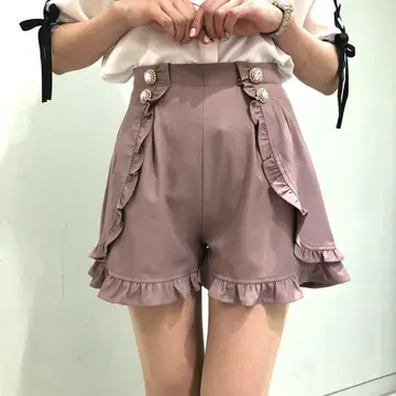 ROJITA 비쥬 큐롯 라벤더 프릴 숏팬츠