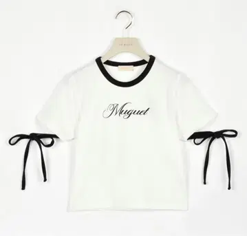 AnMILLE 리본 포함 화이트 T셔츠 Muguet