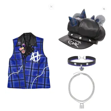 하미곰 펑크 베스트 캡 초커 가죽 usj 한정판 M 사이즈