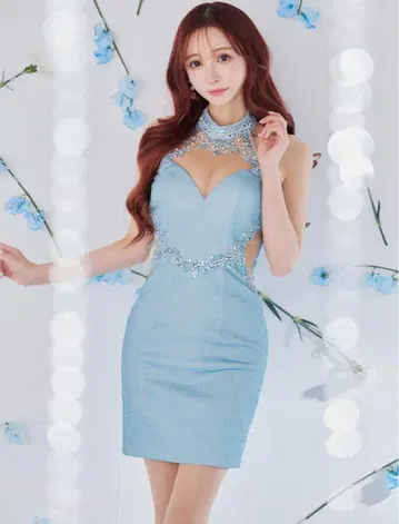 IRMA 블루 캬바쿠라 드레스 S 사이즈