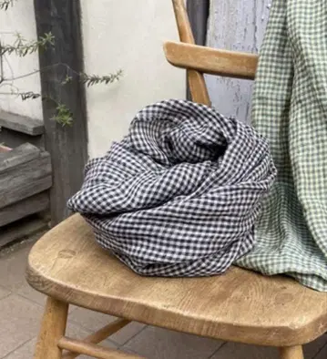 네스트로브 린넨 거즈 깅엄 스톨 네이비 nest Robe