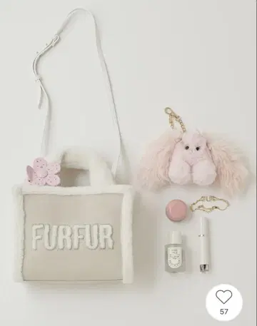 FURFUR 무스탕 로고 토트백