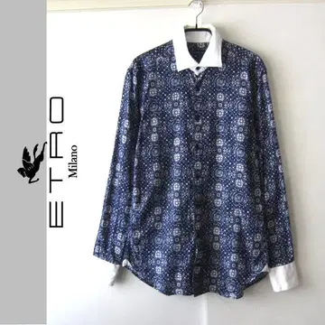 새상품급 ETRO/에트로 올 패턴 옷깃 소매 절개 긴팔 셔츠