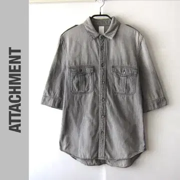 새상품급 ATTACHIMENT/어태치먼트 워시 가공 7부 소매 셔츠