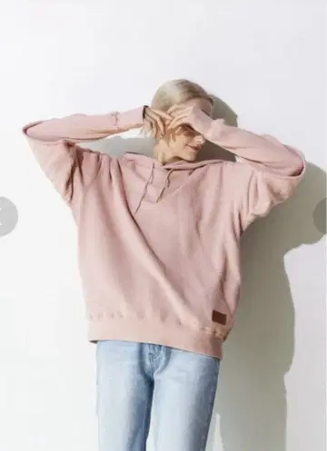ALEXIA STAM 트레이닝복 후드티 핑크 핑거홀