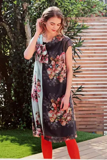 이쿠코 IKUKO 카탈로그 게재품 조젯 원피스 미사용 택 포함