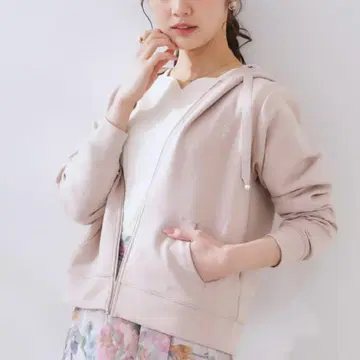 쿠튀르 브로치 리본 자수 던볼 ZIP 후디 후드티