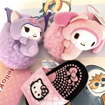 산리오 캐릭터즈 헤이세이 복슬복슬 꼬리 마스코트 2종 키티 샌들