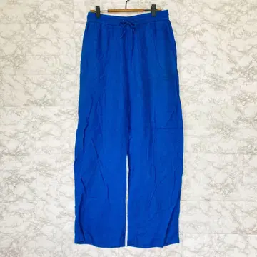 ZARA 린넨 라이크 이지 팬츠/허리밴딩 포켓 포인트 컬러 블루