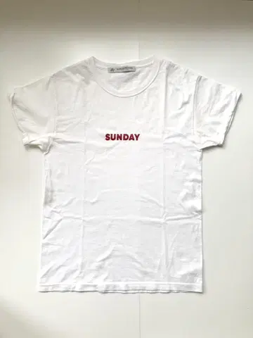 저널 스탠다드 럭스 SUNDAY 프린트 T셔츠 화이트 x 빨간색