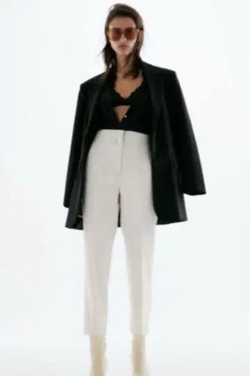 [미사용 새상품] ZARA 하이웨스트 슬랙스 화이트