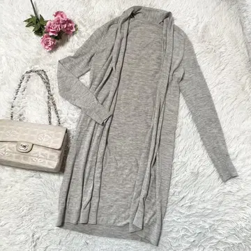 띠어리 울 롱 가디건 그레이 S 숄 가디건 모