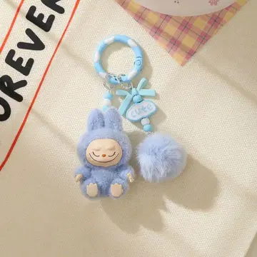 미니 Labubu 키링 인기 귀여운 스카이블루