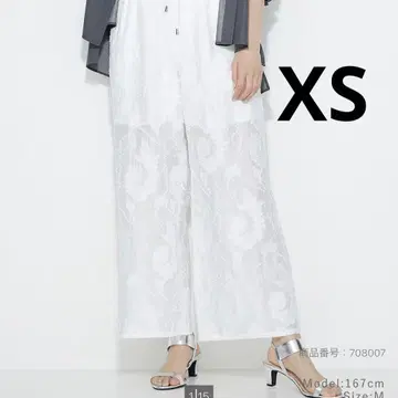 자카드 드로우 스트링 이지 와이드 팬츠 XS