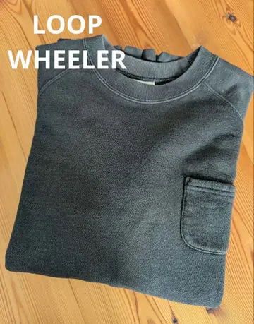 루프 휠러 LOOPWHEELER 7부 소매 흑먹색 맨투맨 (M)