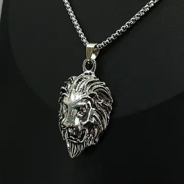 빈티지 바이커 라이온 목걸이 실버 펜던트 할리