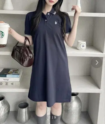 네이비 폴로 원피스 반팔