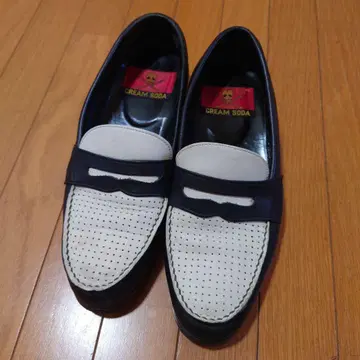 크림 소다 당시 제품 콤비 로퍼 블랙 화이트 24.5cm