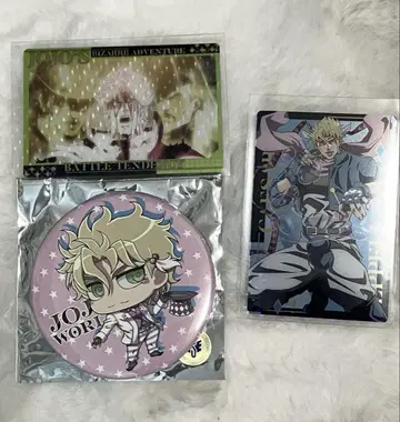JOJO WORLD Q 시저 체페리 캔뱃지 x 카드 세트
