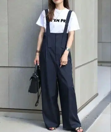봉쥬르 사간 하이웨스트 와이드 살로펫 다크 네이비