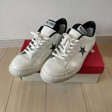 컨버스 와스타 레더 스니커즈 US10.5 화이트 x 그린