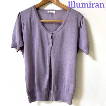 퍼플 반팔 가디건 니트 Illumiran 일루미란
