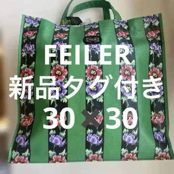 택 포함 새상품 희귀 페이러 핸드백 꽃무늬 플라워 그린 FEILER