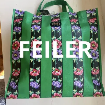 택 포함 새상품 희귀 페이러 토트백 꽃무늬 플라워 그린 FEILER