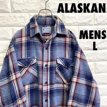 90s ALASKAN 플란넬 셔츠 남성용 L 사이즈