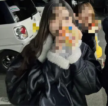 LOWRYSFARM 인조 가죽 무스탕 코트 블랙