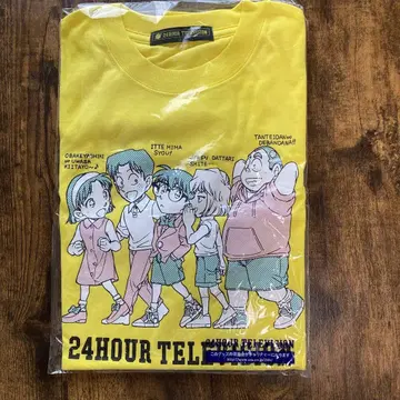 일본 TV 24시간 TV 명탐정 코난 차리 셔츠 옐로우 컬러 L 사이즈