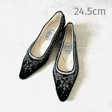 EMMA HOPE'S 비쥬 큐빅 펌프스 네이비