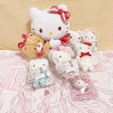 산리오 키티 다니엘 50주년 봉제 인형 마스코트 요시토쿠 레트로 6종