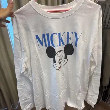 미키 상의 코튼 롱T셔츠 화이트
