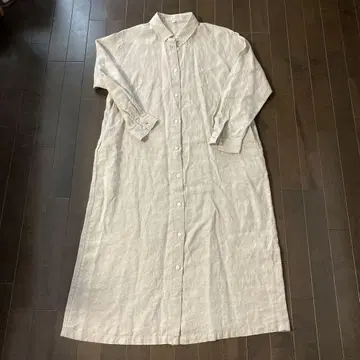 새상품급 MUJI 린넨 100% 긴팔 롱 원피스