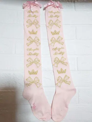 Angelic Pretty 리본 무늬 오버니 핑크
