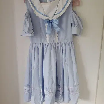 시나모롤 스카이블루 세일러 카라 반팔 원피스