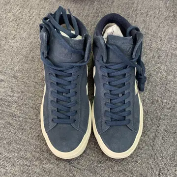 VEJA 새상품 24.5cm 네이비 하이컷 스니커즈 스웨이드