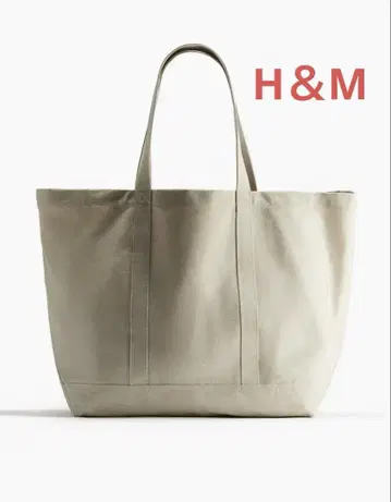 H&M 토트백 캔버스 코튼 캔버스 비치백