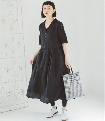 LILASIC+natulan 프렌치 린넨 세일러 원피스