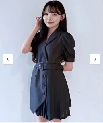 플리츠 이소재 시어 테일러드 원피스