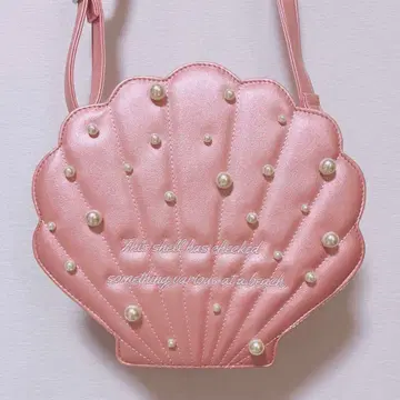 axes femme 펄 장식 쉘 백 핑크