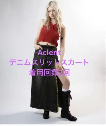 ACLENT 데님 롱 스커트 M 사이즈 슬릿