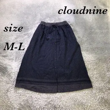 cloudnine (M-L) 롱 플레어 스커트 안감 포함 면 100%